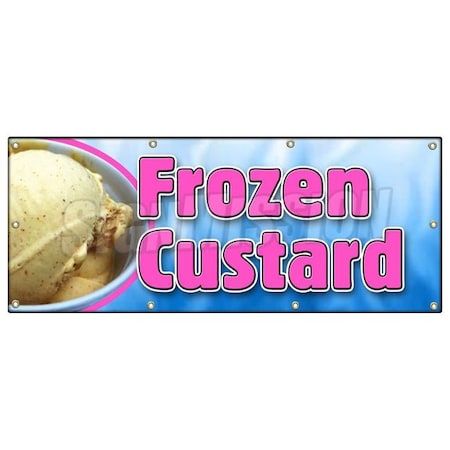 FROZEN CUSTARD BANNER SIGN Ice Cream Cones Sundae Banana Split Homemade